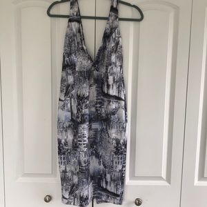 Akira blue patterned midi dress BRAND NEW